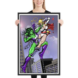 Shulkie vs. Power Girl Framed poster