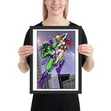 Shulkie vs. Power Girl Framed poster